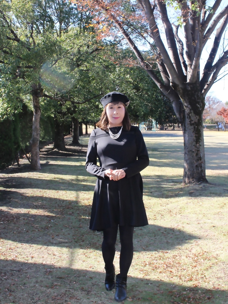 黒ショートドレス黒ベレー帽B(6)
