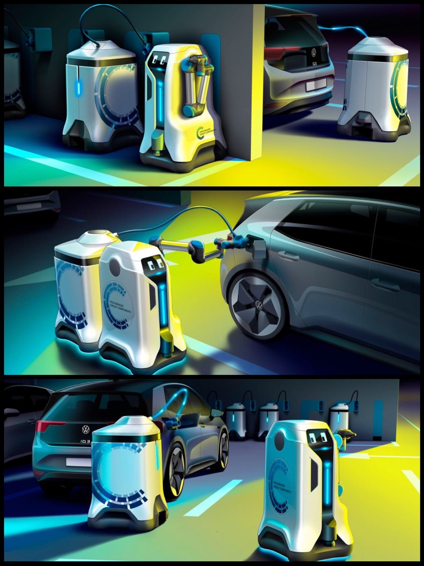VW 自立型EV充電ロボット