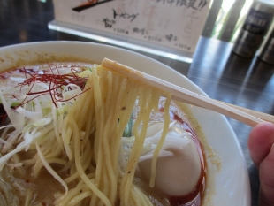 ふじの新津　味噌担々ｿﾊﾞ　麺