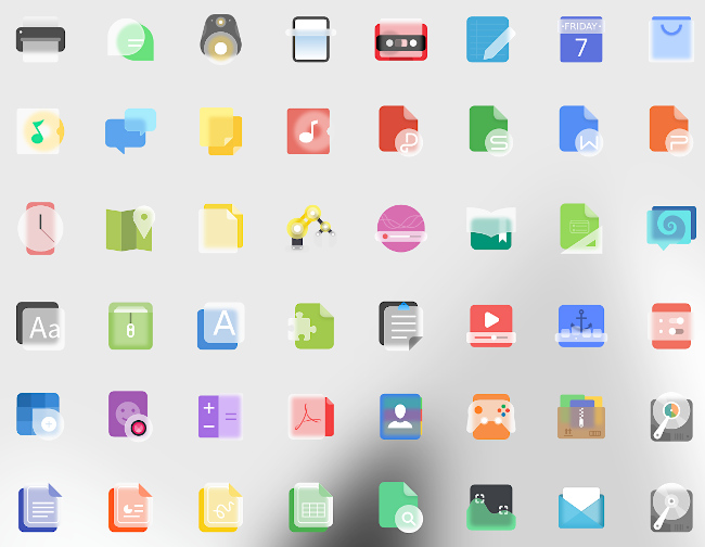 Fluent icon theme アプリケーションアイコン