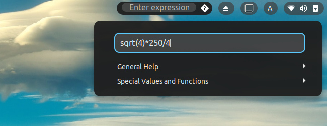 Panel Calculator GNOME Shell 拡張機能 ポップアップ